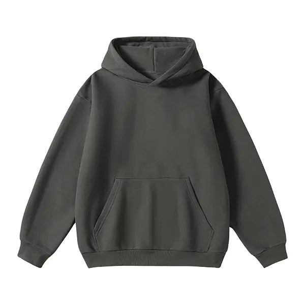 Men's Cotton Blend Hoodie Long Sleeve Pullover Black Beige Casual Wear