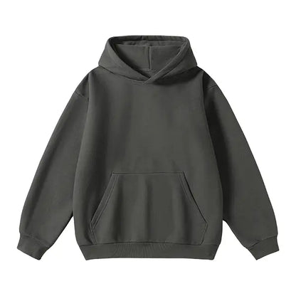 Men's Cotton Blend Hoodie Long Sleeve Pullover Black Beige Casual Wear