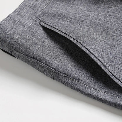 Men's Business Casual Dress Pants (4pcs) - Slim Fit Straight Leg, Plain Classic Menswear with Draping Effect