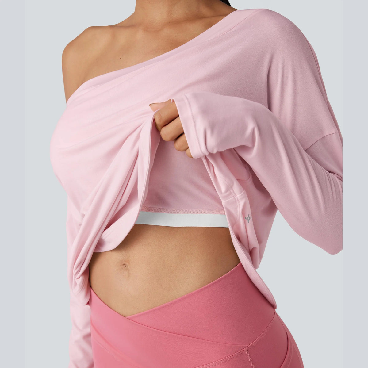 Women's One-Shoulder Quick-Dry Yoga Top with Built-In Bra