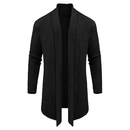 Men's Fashion Shawl Collar Long-Sleeve Fitted Plain Knit Cardigan