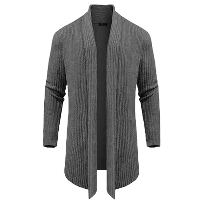 Men's Fashion Shawl Collar Long-Sleeve Fitted Plain Knit Cardigan