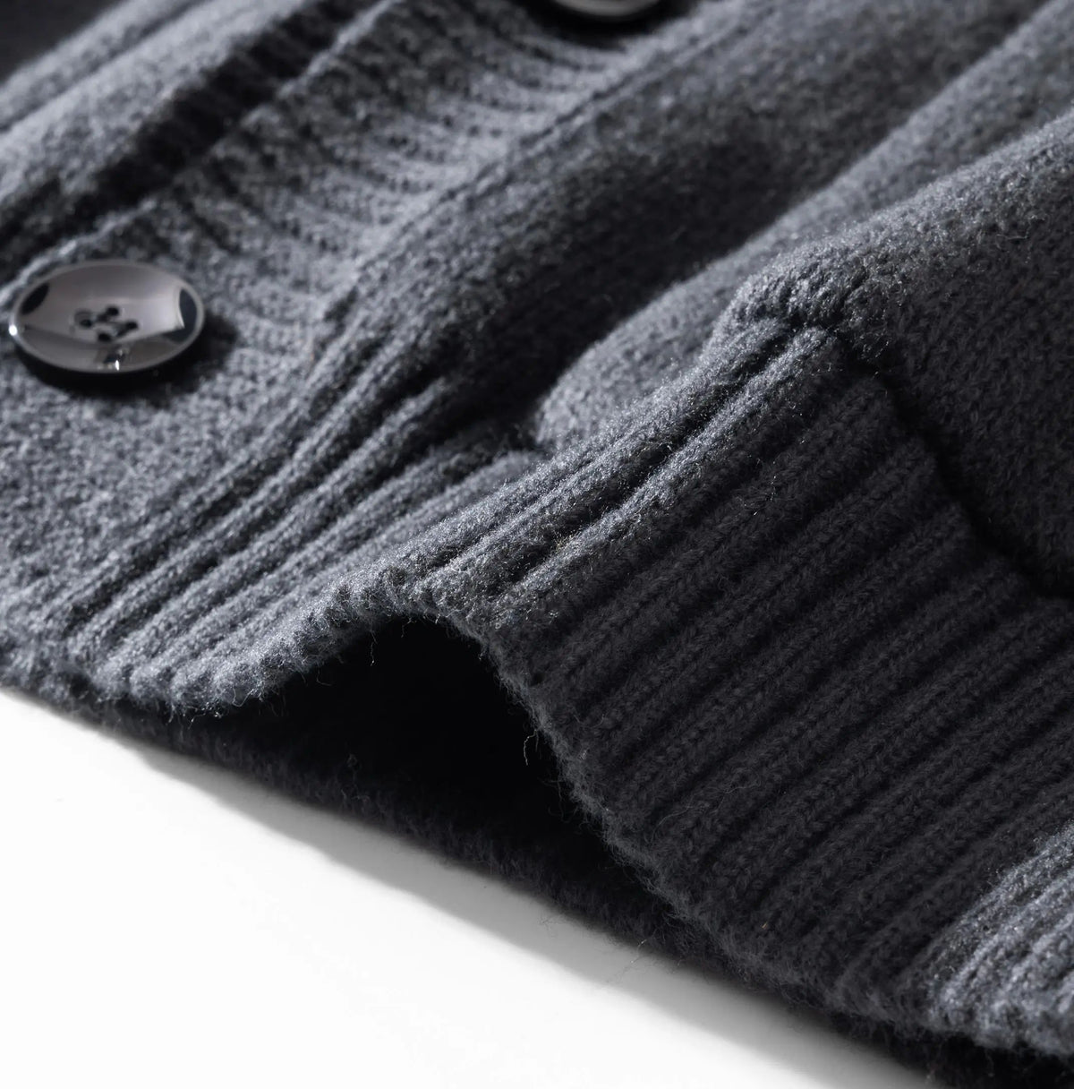 Men's Plain Minimalist Solid Heavyweight Long-Sleeve Buttoned Hood Snap Sweatshirt