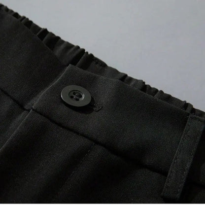 Men's cool‑touch fabric Business Casual Pants - High Waist, Loose Fit, Drapey Pleated Straight-Leg