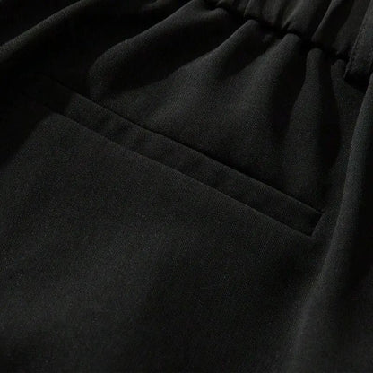 Men's cool‑touch fabric Business Casual Pants - High Waist, Loose Fit, Drapey Pleated Straight-Leg