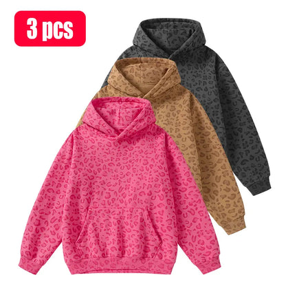 Unisex 100% Cotton Leopard Print Loose Fit Hoodie for Fall & Winter