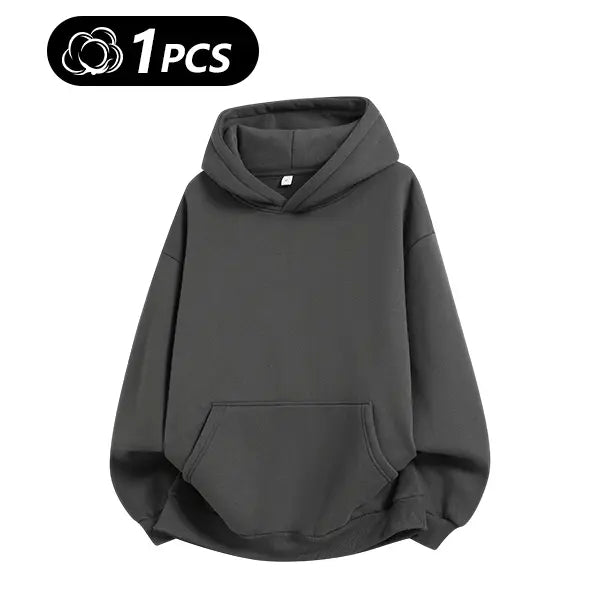 Men's 100% Cotton Vintage Loose Fit Pullover Hoodie