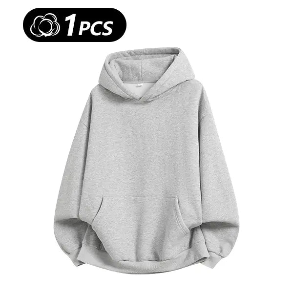 Men's 100% Cotton Vintage Loose Fit Pullover Hoodie