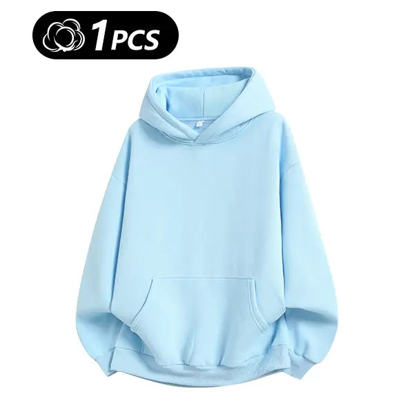 Men's 100% Cotton Vintage Loose Fit Pullover Hoodie