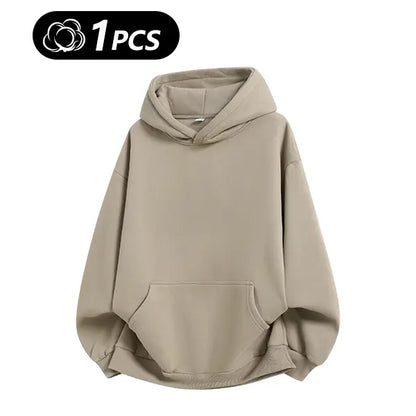 Men's 100% Cotton Vintage Loose Fit Pullover Hoodie