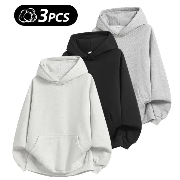 Men's 100% Cotton Vintage Loose Fit Pullover Hoodie