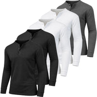 (Henley) Black-Black-White-White-Charcoal