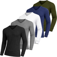 (V-Neck) Black-Charcoal-White-Navy-Olive