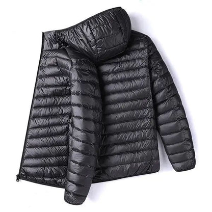 Menswear Tops, Plain Stylish Lightweight Padded Zip-Up Windproof Outerwear