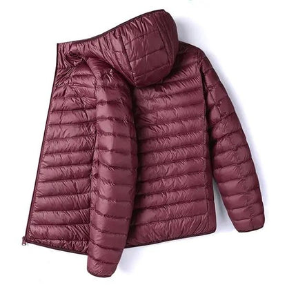Menswear Tops, Plain Stylish Lightweight Padded Zip-Up Windproof Outerwear