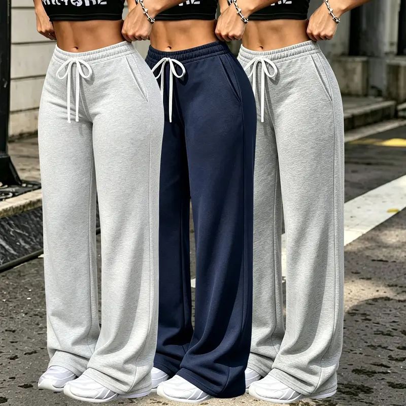 3Pcs Women's Casual Straight Leg Pants