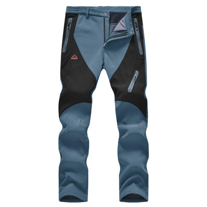 Men's Waterproof Insulated Thermal Softshell Hiking Pants with Zipper Pockets