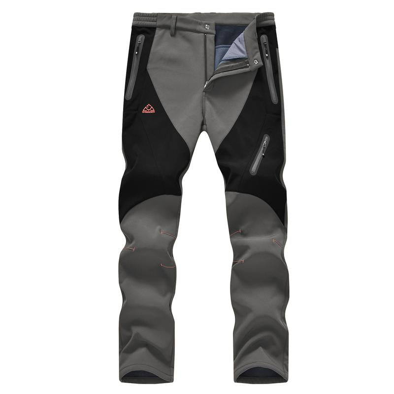 Men's Waterproof Insulated Thermal Softshell Hiking Pants with Zipper Pockets