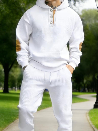 Men's 2-Piece 100% Cotton Heavyweight Brushed Fleece Hoodie & Sweatpants Set