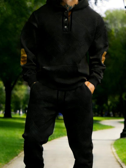 Men's 2-Piece 100% Cotton Heavyweight Brushed Fleece Hoodie & Sweatpants Set