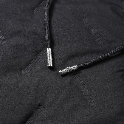 Men's Waterproof Windproof Fleece-Lined Hooded Jacket with Textured Fabric