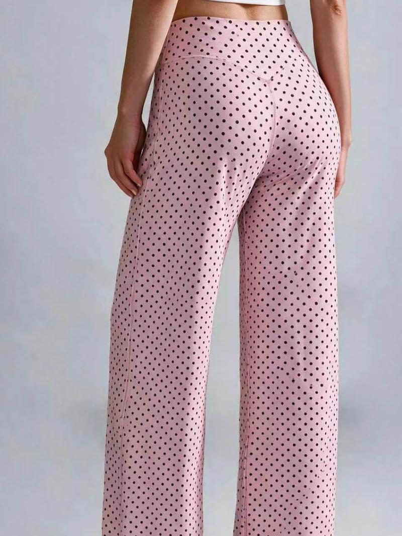 Women’s 100% Lyocell Leopard-Print Wide-Leg Pants with Elastic Waist