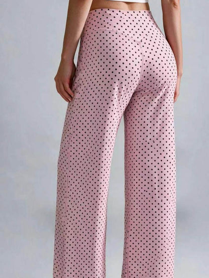 Women’s 100% Lyocell Leopard-Print Wide-Leg Pants with Elastic Waist