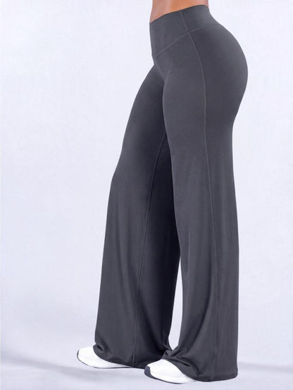Women’s 100% Lyocell Leopard-Print Wide-Leg Pants with Elastic Waist