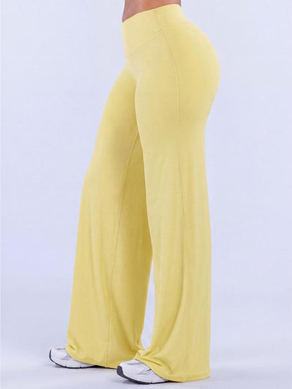 Women’s 100% Lyocell Leopard-Print Wide-Leg Pants with Elastic Waist