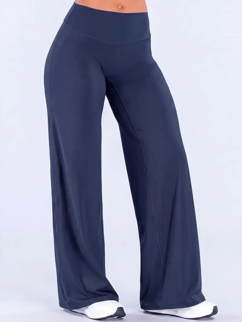 Women’s 100% Lyocell Leopard-Print Wide-Leg Pants with Elastic Waist