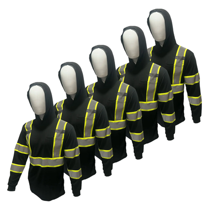 🔥 SPECIAL OFFER-Men's High Visibility Hoodie Work Shirt – Long Sleeve Reflective Safety Top