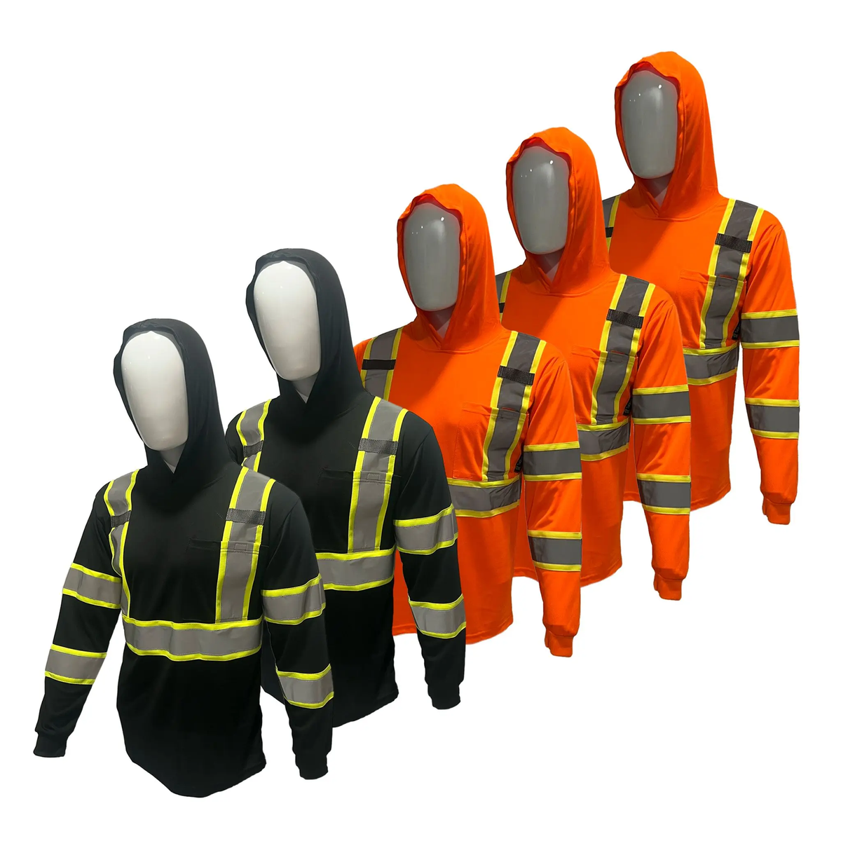 🔥 SPECIAL OFFER-Men's High Visibility Hoodie Work Shirt – Long Sleeve Reflective Safety Top