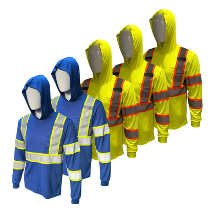 🔥 SPECIAL OFFER-Men's High Visibility Hoodie Work Shirt – Long Sleeve Reflective Safety Top