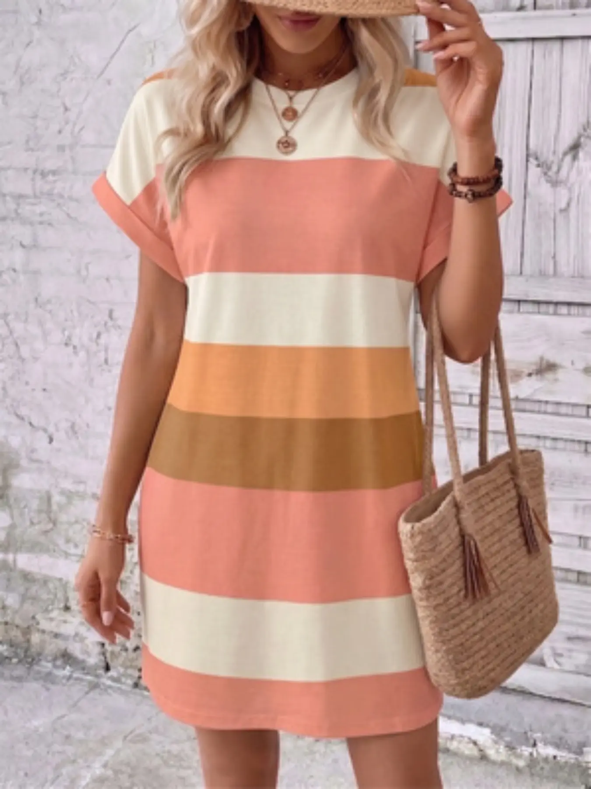Colorblock Stripe Dress – Flattering A-Line Silhouette