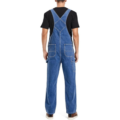 Men's Heavy-Duty Denim Bib Overalls – Rugged Workwear with Utility Pockets