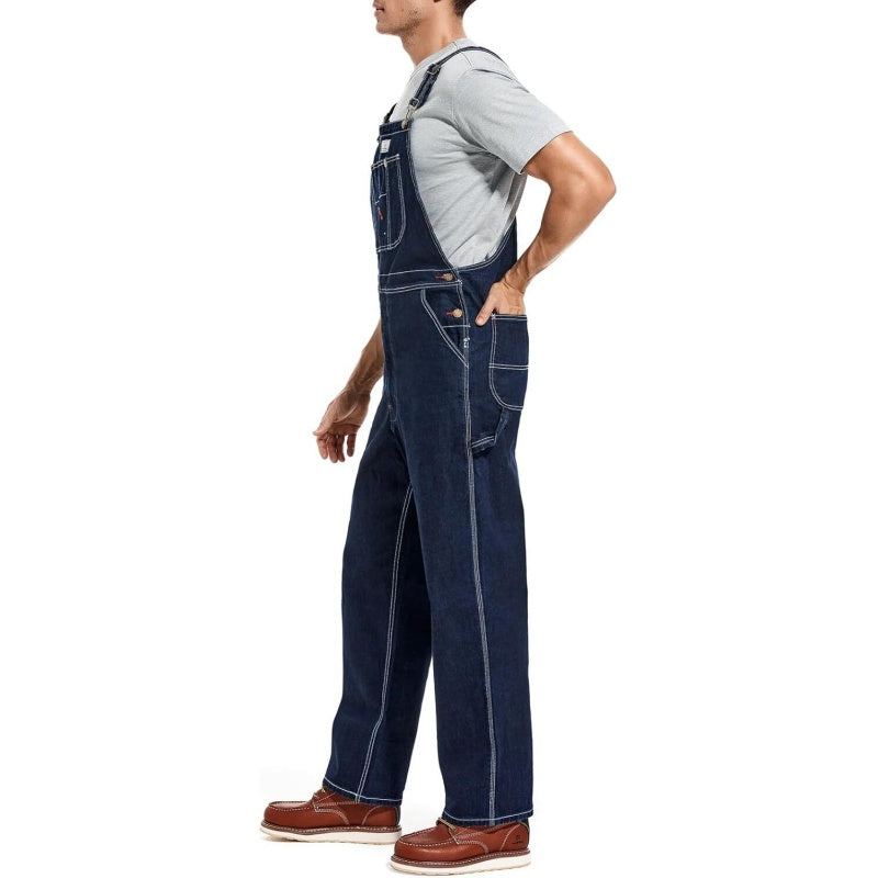 Men's Heavy-Duty Denim Bib Overalls – Rugged Workwear with Utility Pockets