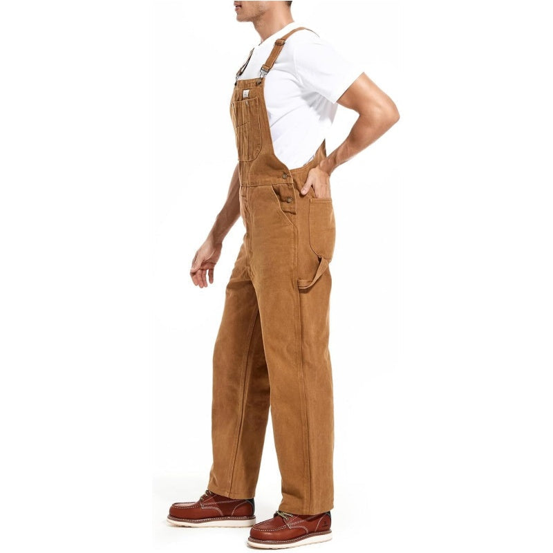 Men's Heavy-Duty Denim Bib Overalls – Rugged Workwear with Utility Pockets