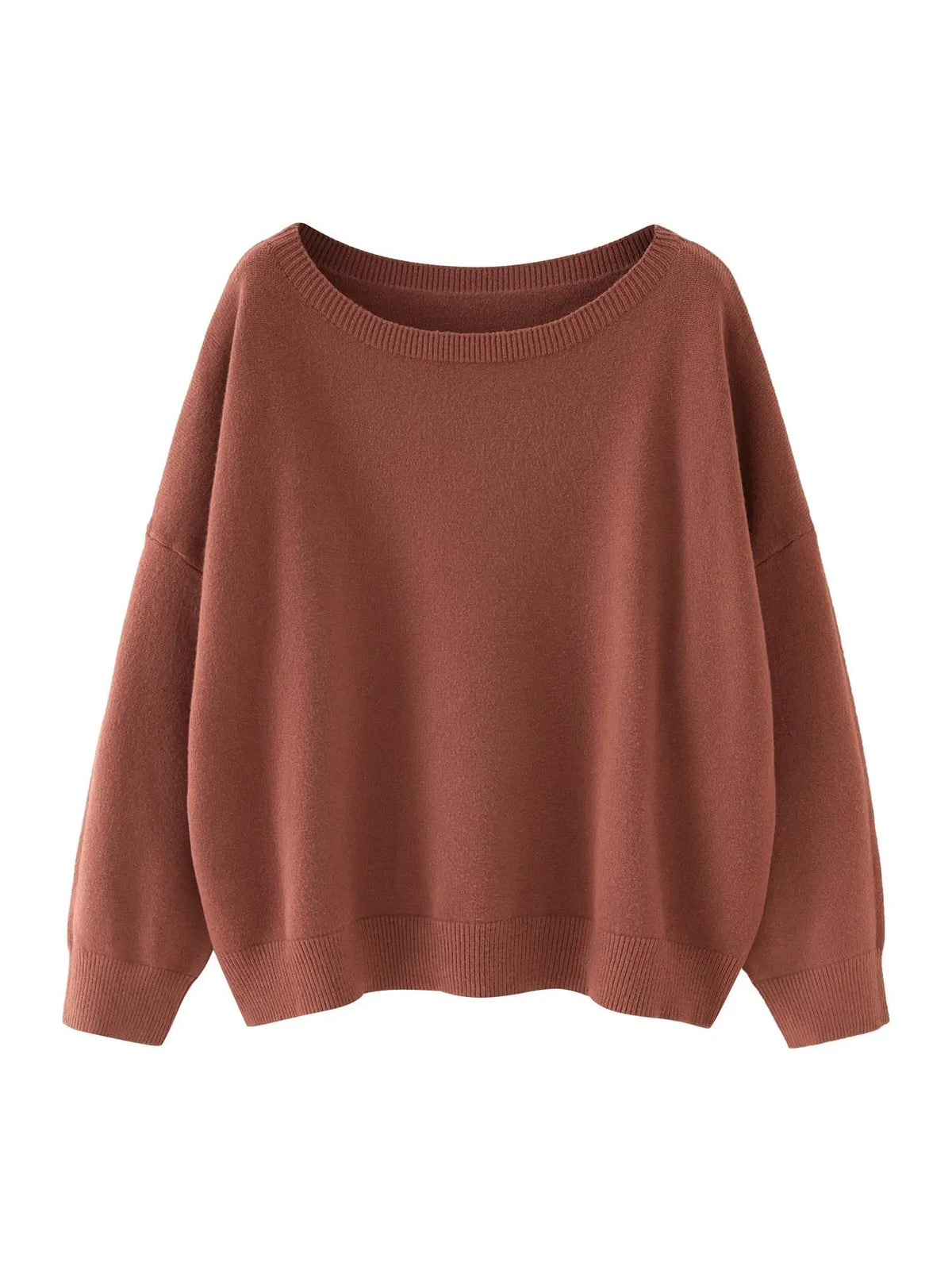 Women's Plain Scoop Neck Sweater