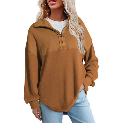 Women's Waffle Knit Half-Zip Pullover