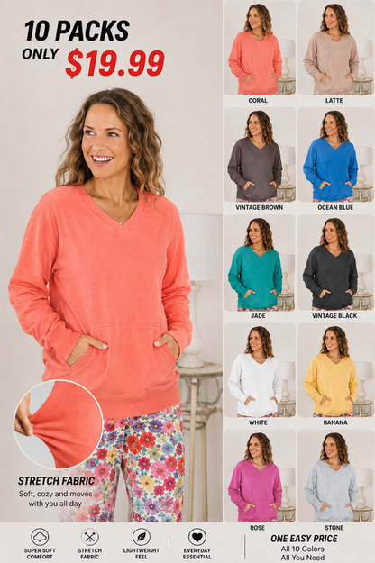 💚Cozy Campfire V-Neck Sweatshirt