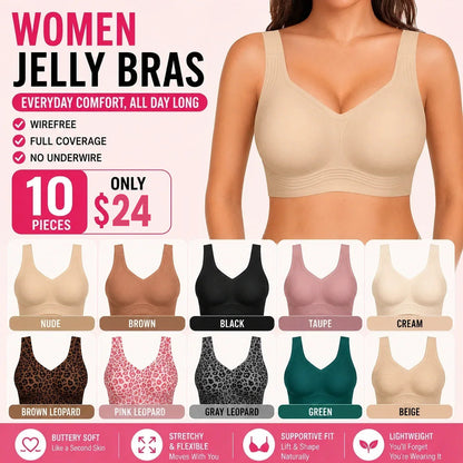 Women Jelly Bras Wirefree Full Coverage No Underwire
