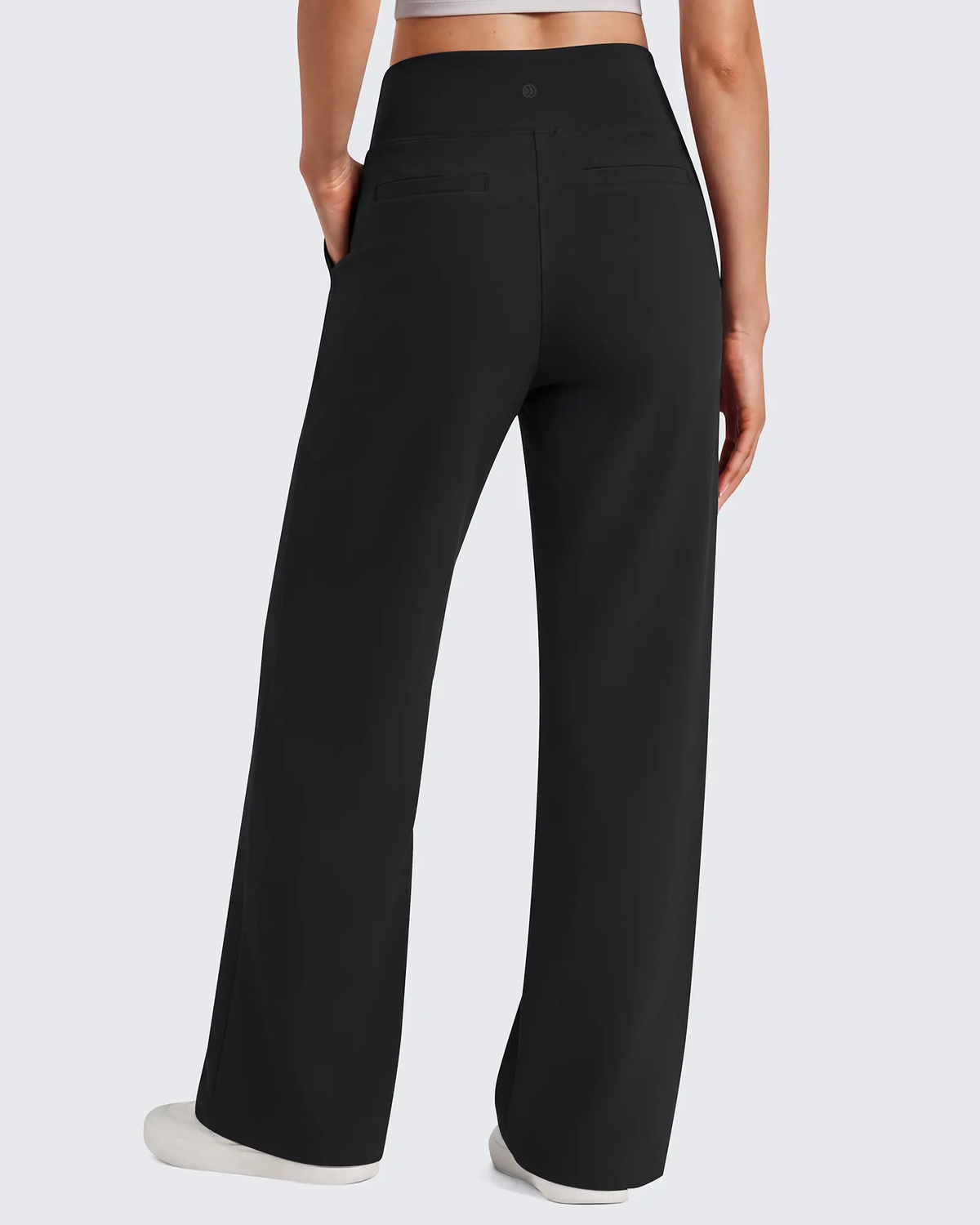 Women's High-Waist Wide-Leg Pants with Pockets Mutecho