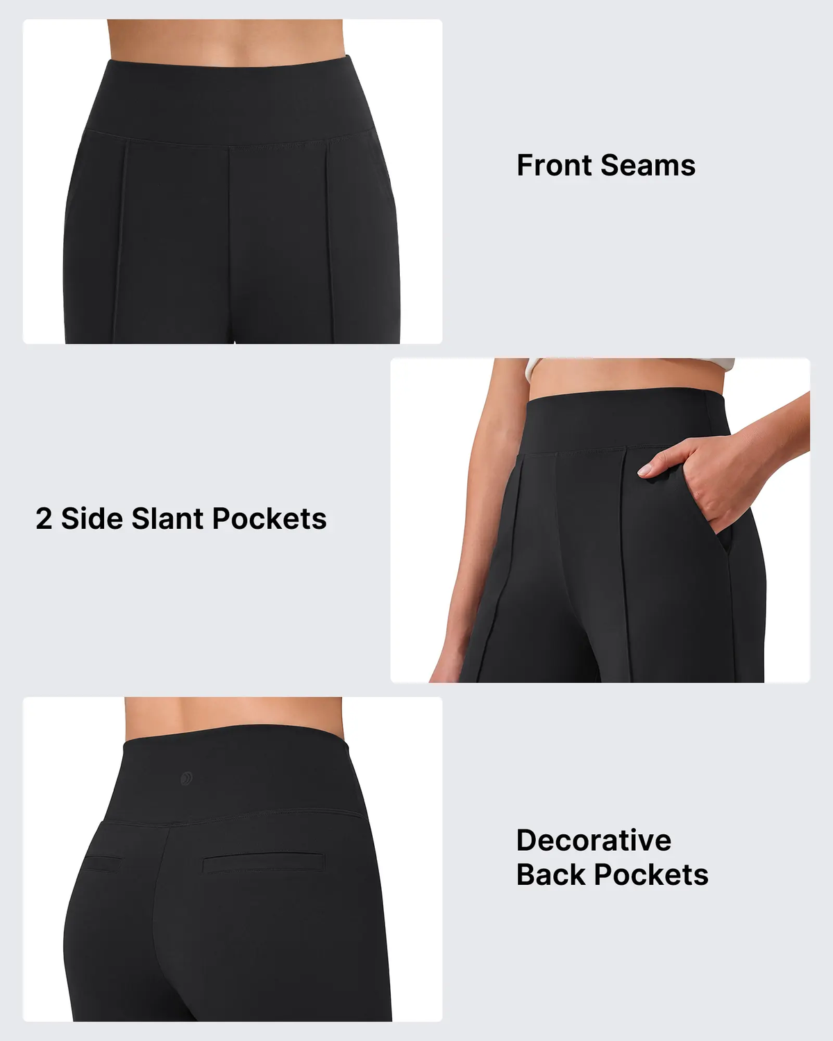 Women's High-Waist Wide-Leg Pants with Pockets Mutecho