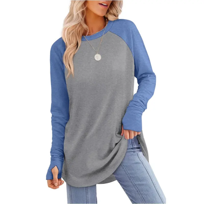 Women's Long Sleeve Tunic Top with Thumb Holes – mutecho