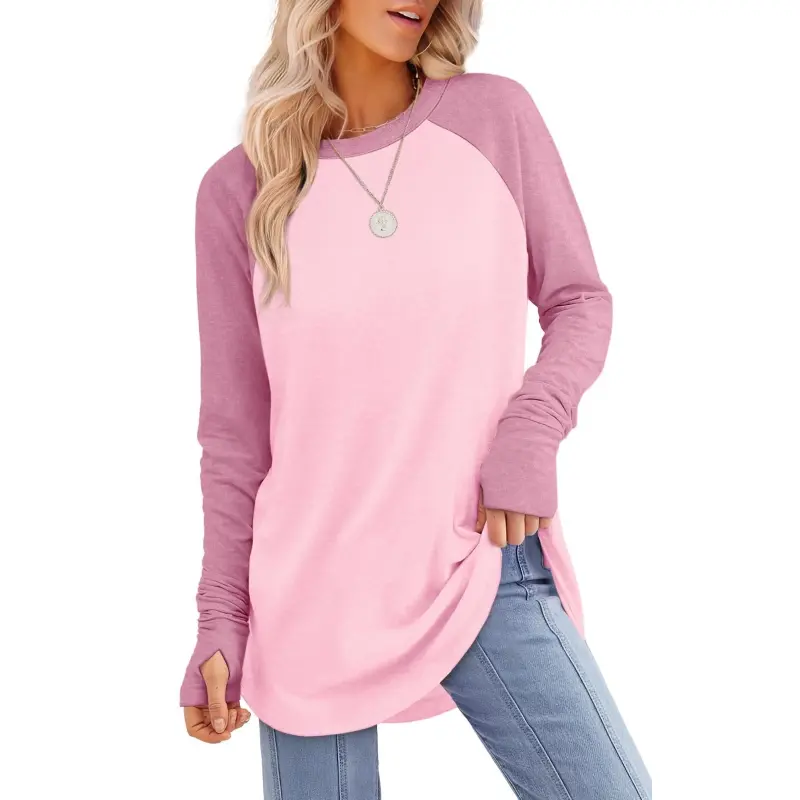 Women's Long Sleeve Tunic Top with Thumb Holes – mutecho
