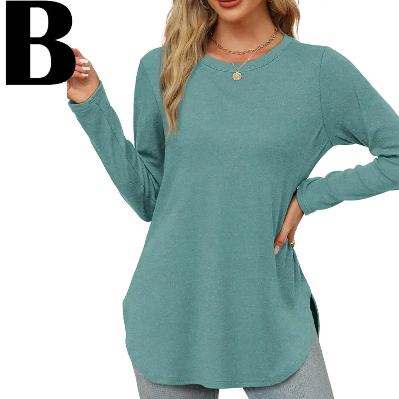 Women's Long Sleeve Tunic Top with Thumb Holes – mutecho