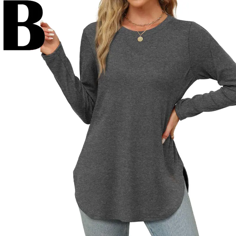 Women's Long Sleeve Tunic Top with Thumb Holes – mutecho