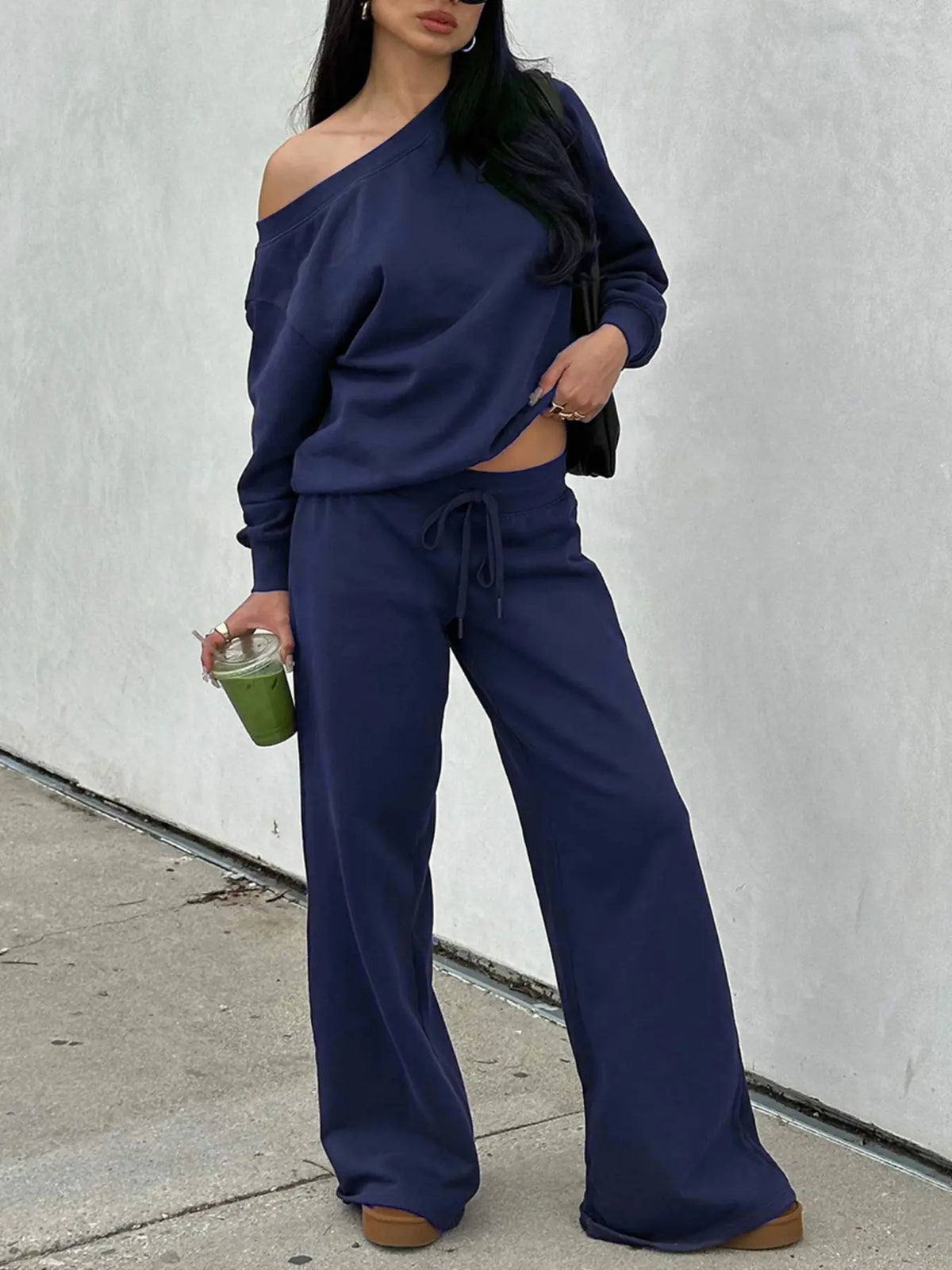 Women's Off the Shoulder Long Sleeve Jumper & Pants