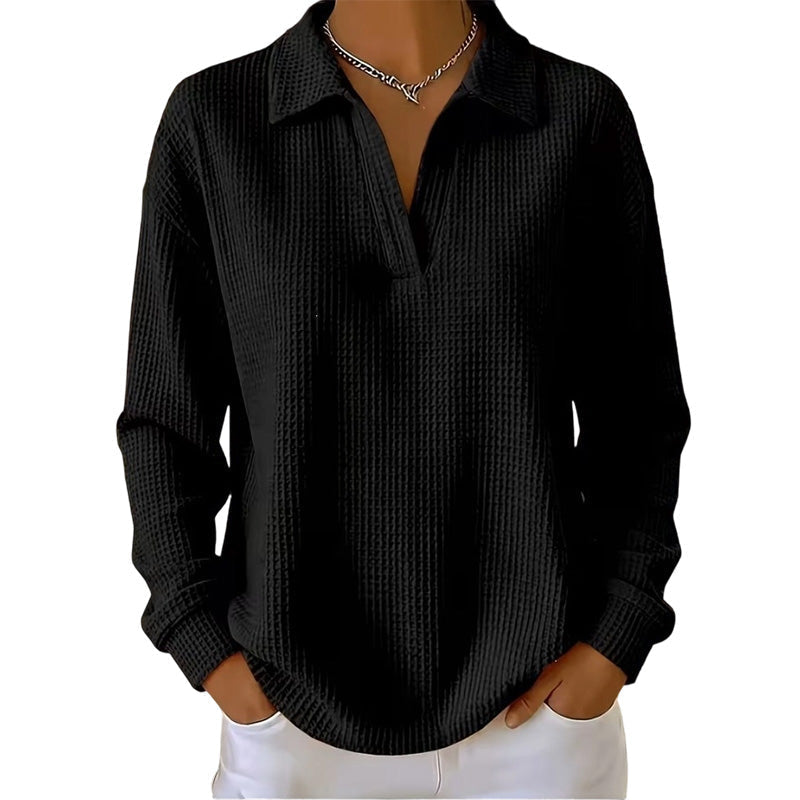 Bestseller 🏆🧶 Women's knitted top with V-neck and long sleeves