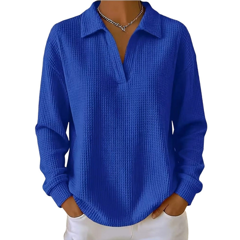 Bestseller 🏆🧶 Women's knitted top with V-neck and long sleeves